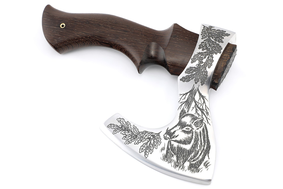 Топор Оберег (композитный сплав У10+ХВГ, художественная гравировка, рукоять - венге)