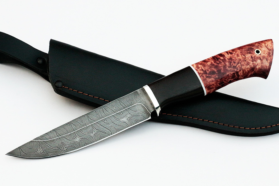 Нож Стрела (дамаск, карельская берёза)