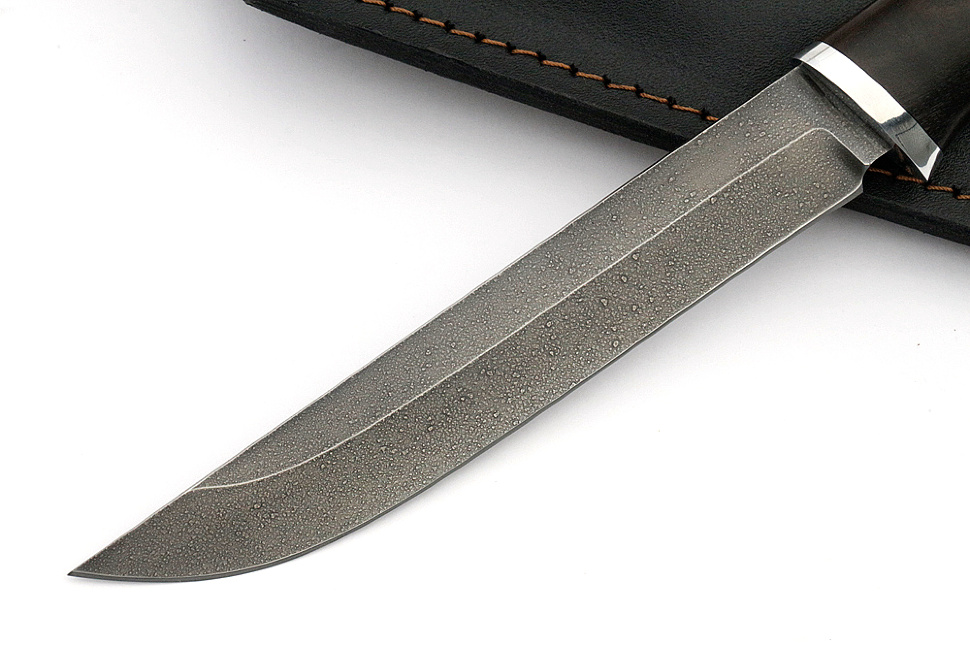 Нож Зубатка-2 (ХВ5-Алмазка, чёрный граб)