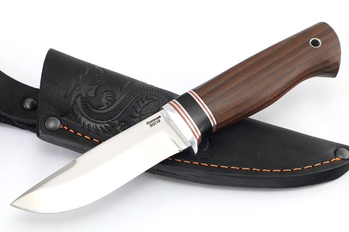 Нож Финт (95Х18, вставка черный граб, ясень термоциклированный)