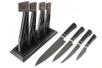 Набор кухонных ножей из булата на подставке (4 шефа) - Набор кухонных ножей из булата на подставке (4 шефа)