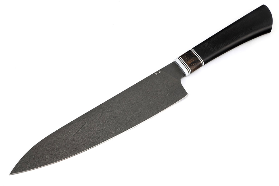 Набор кухонных ножей из булата на подставке (4 шефа)