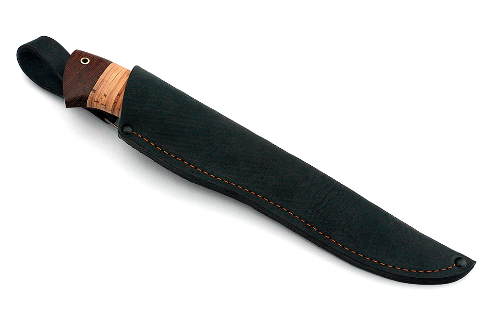 Нож Таран (дамаск, береста)