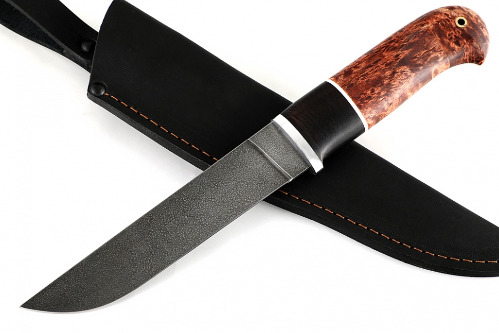 Нож Скорпион (ХВ5-Алмазка, карельская берёза)