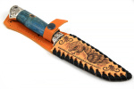 Нож Пантера (S390, синяя стабилизированная карельская берёза - мельхиор) - Нож Пантера (S390, синяя стабилизированная карельская берёза - мельхиор)