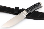 Нож Глухарь (S390, черный граб, инкрустация, мельхиор) резная рукоять - Нож Глухарь (S390, черный граб, инкрустация, мельхиор) резная рукоять