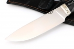 Нож Глухарь (S390, черный граб, инкрустация, мельхиор) резная рукоять - Нож Глухарь (S390, черный граб, инкрустация, мельхиор) резная рукоять