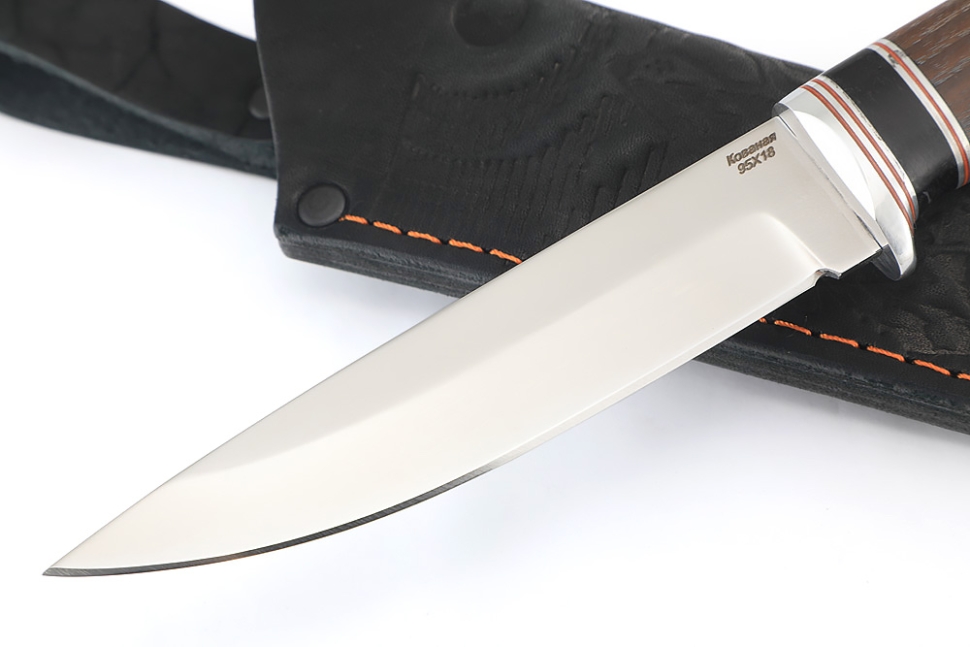 Нож Пантера (95Х18, вставка черный граб, ясень термоциклированный)