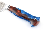 Нож Узбек-2 (х12МФ, рукоять гибрид кап клена синий, акрил коричневый) формованные ножны - Нож Узбек-2 (х12МФ, рукоять гибрид кап клена синий, акрил коричневый) формованные ножны