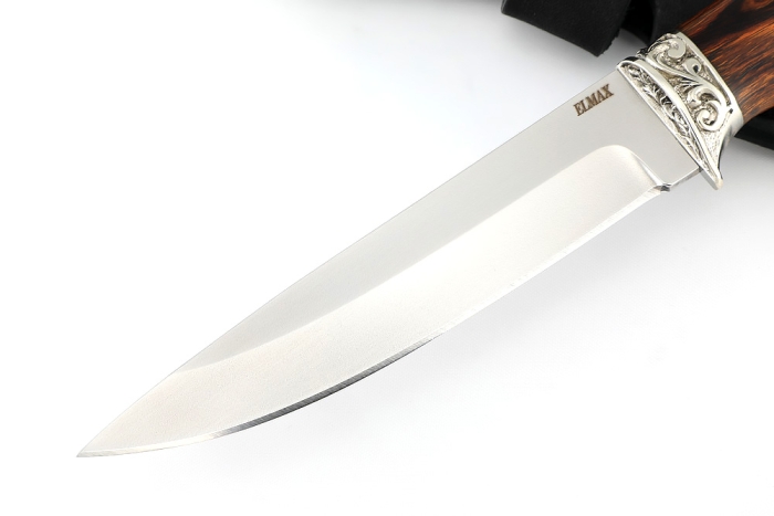 Нож Пантера (порошковая сталь Elmax, железное дерево - мельхиор)