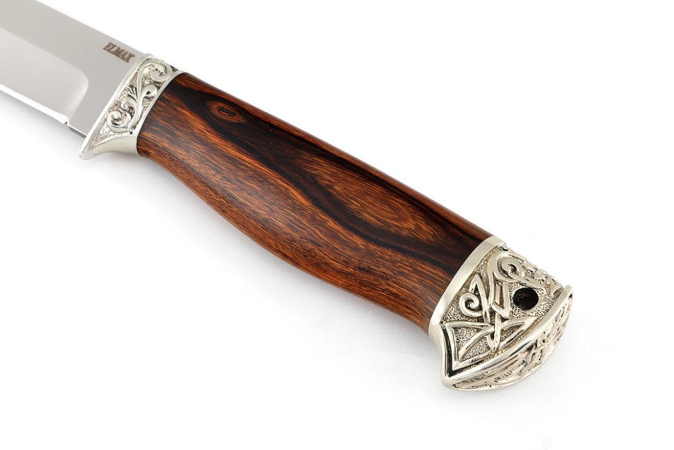 Нож Пантера (порошковая сталь Elmax, железное дерево - мельхиор)