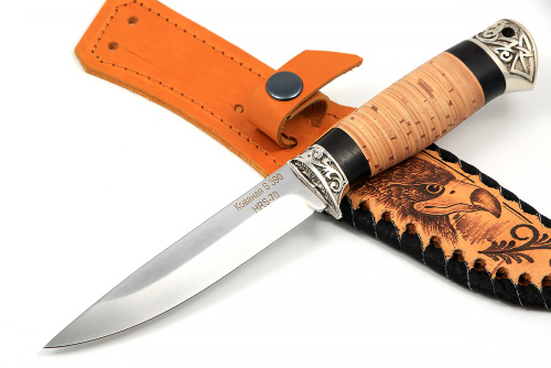 Нож Пантера (S390, береста - мельхиор)