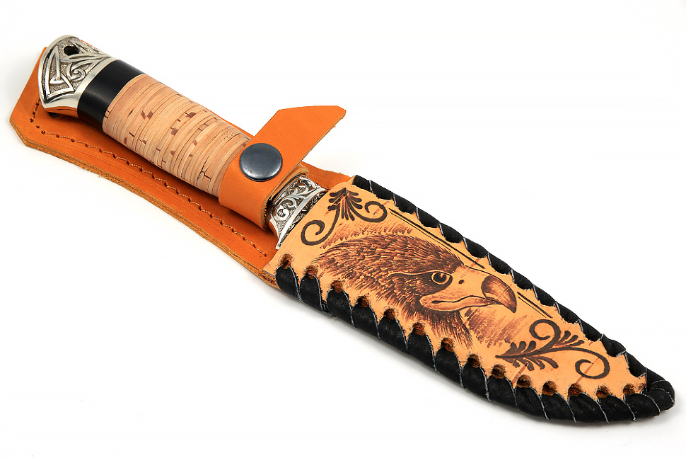 Нож Пантера (S390, береста - мельхиор)