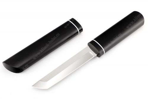 Нож Самурай малый (кованая х12МФ, черный граб) деревянные ножны