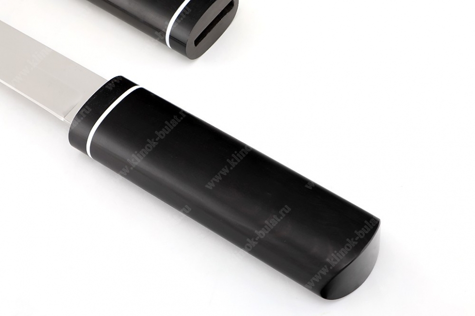 Нож Самурай малый (кованая х12МФ, черный граб) деревянные ножны