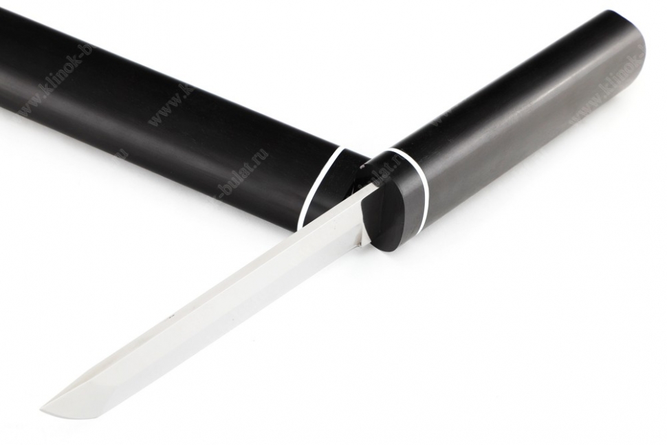 Нож Самурай малый (кованая х12МФ, черный граб) деревянные ножны