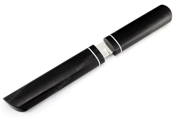 Нож Самурай малый (кованая х12МФ, черный граб) деревянные ножны