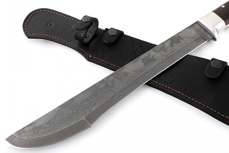 Мачете Диверсант (дамасская сталь, рукоять венге) распродажа (1)