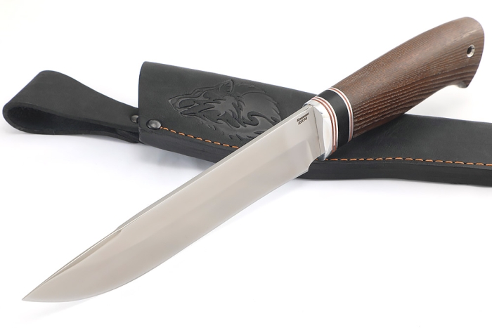 Нож Таран (95Х18, вставка черный граб, ясень термоциклированный)