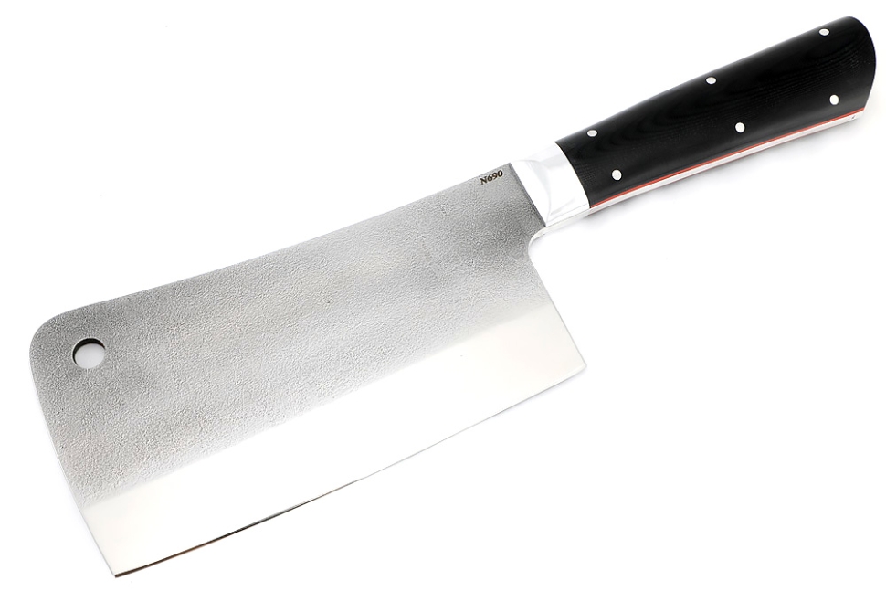 Набор кухонных ножей с тяпкой, на подставке (N690 G10 черная 5шт.)