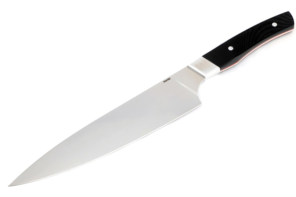 Набор кухонных ножей с тяпкой, на подставке (N690 G10 черная 5шт.)