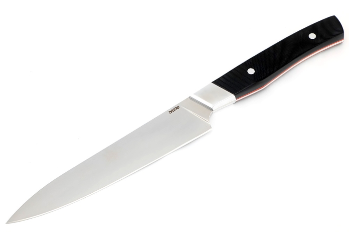 Набор кухонных ножей с тяпкой, на подставке (N690 G10 черная 5шт.)