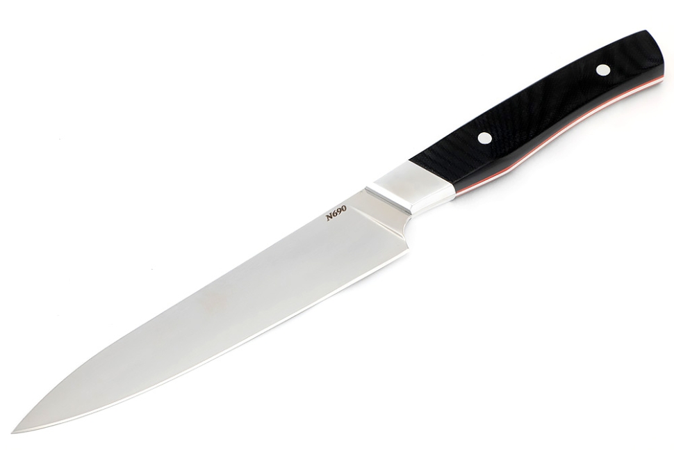 Набор кухонных ножей с тяпкой, на подставке (N690 G10 черная 5шт.)