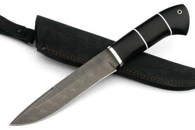 Нож Таран (дамаск, чёрный граб)