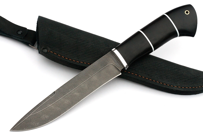 Нож Таран (дамаск, чёрный граб)