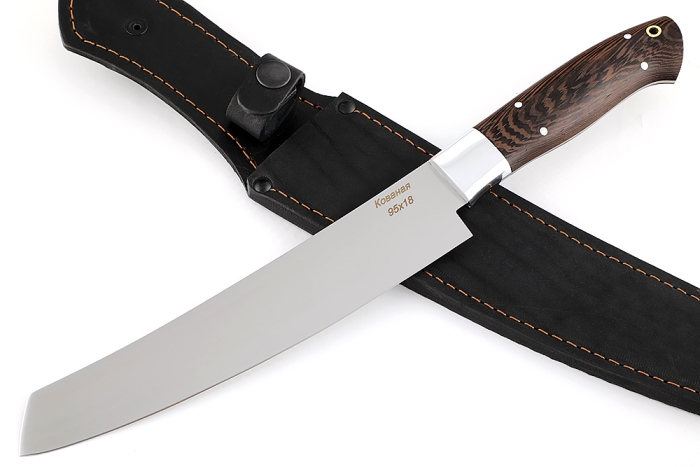 Нож Шеф-повар №2 (95х18, цельнометаллический; рукоять - венге) спуски от обуха