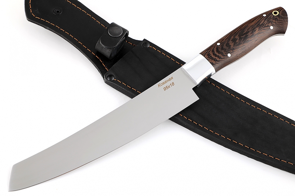 Нож Шеф-повар №2 (95х18, цельнометаллический; рукоять - венге) спуски от обуха