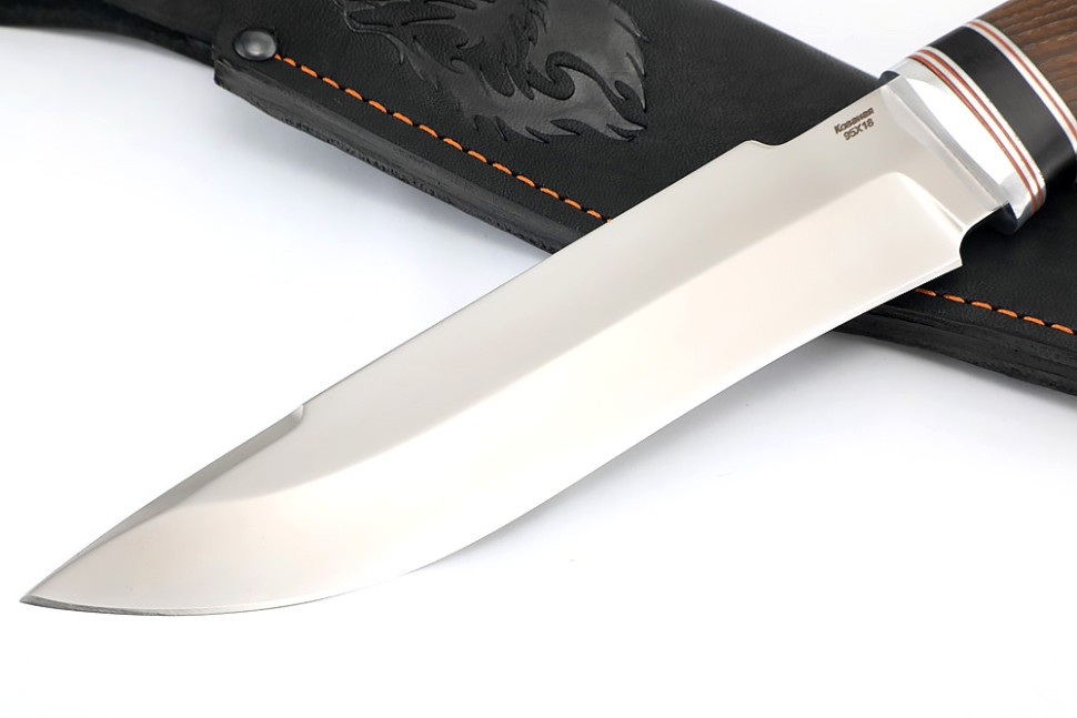 Нож Викинг (95Х18, вставка черный граб, ясень термоциклированный)