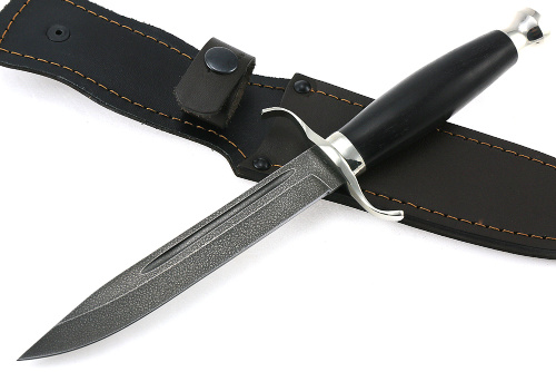 Нож Классика (ХВ5-Алмазка, чёрный граб - мельхиор)