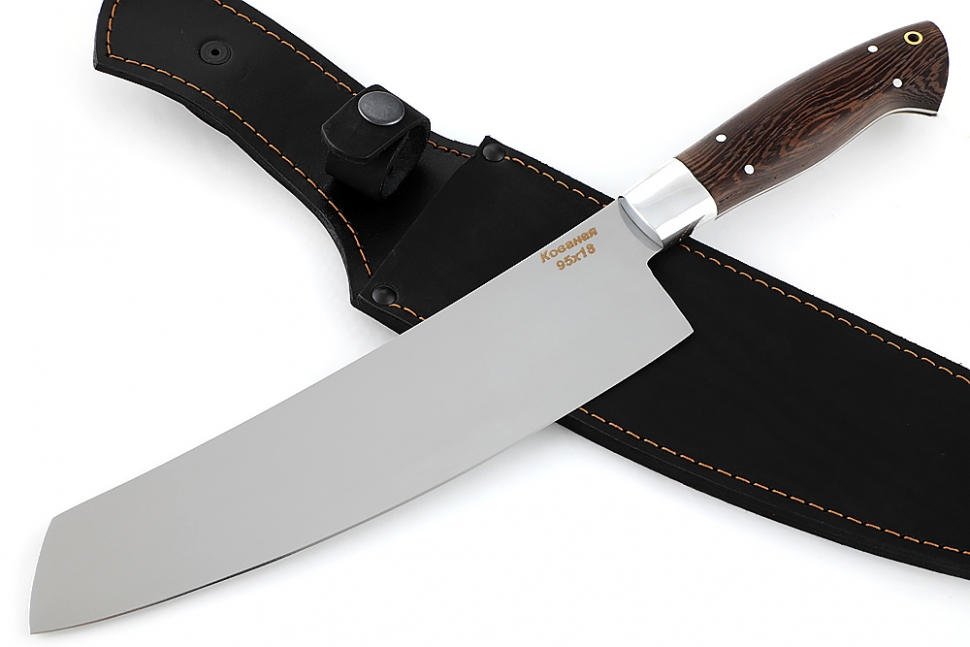 Нож Шеф-повар №1 (95х18, цельнометаллический; рукоять - венге) спуски от обуха