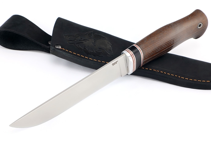 Нож Скорпион (95х18, вставка черный граб, ясень термоциклированный)