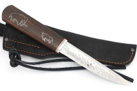 Нож Якутский №2 (N690, кованый дол, ясень термоциклированный с инкрустацией)