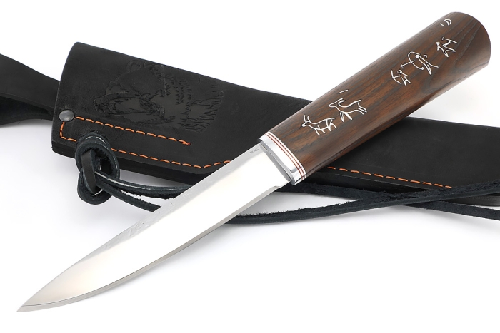 Нож Северный №2 (N690, кованый дол, ясень термоциклированный с инкрустацией)