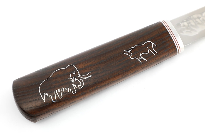 Нож Северный №2 (N690, кованый дол, ясень термоциклированный с инкрустацией)