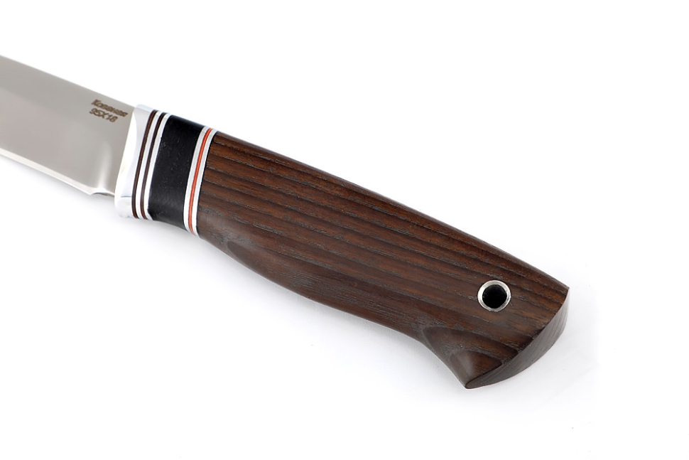 Нож Соболёк (95х18, вставка черный граб, ясень термоциклированный)
