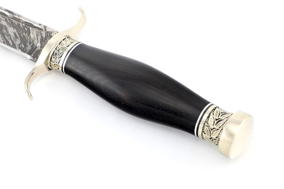 Нож Классика (D2, чёрный граб - мельхиор)