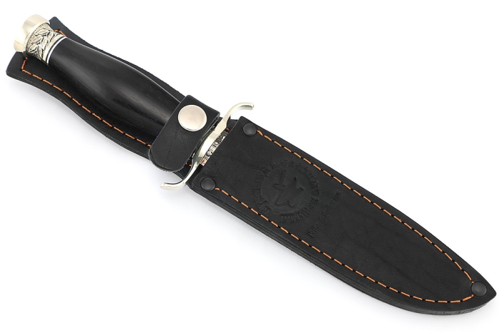 Нож Классика (D2, чёрный граб - мельхиор)