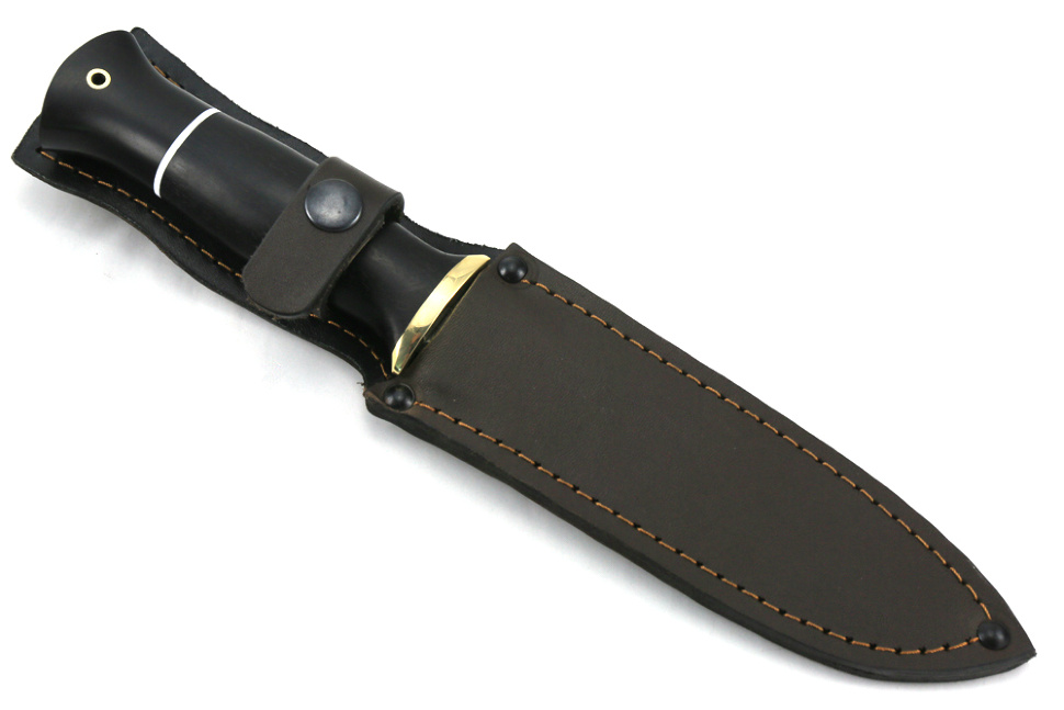 Нож Атака (дамаск-долы, чёрный граб)