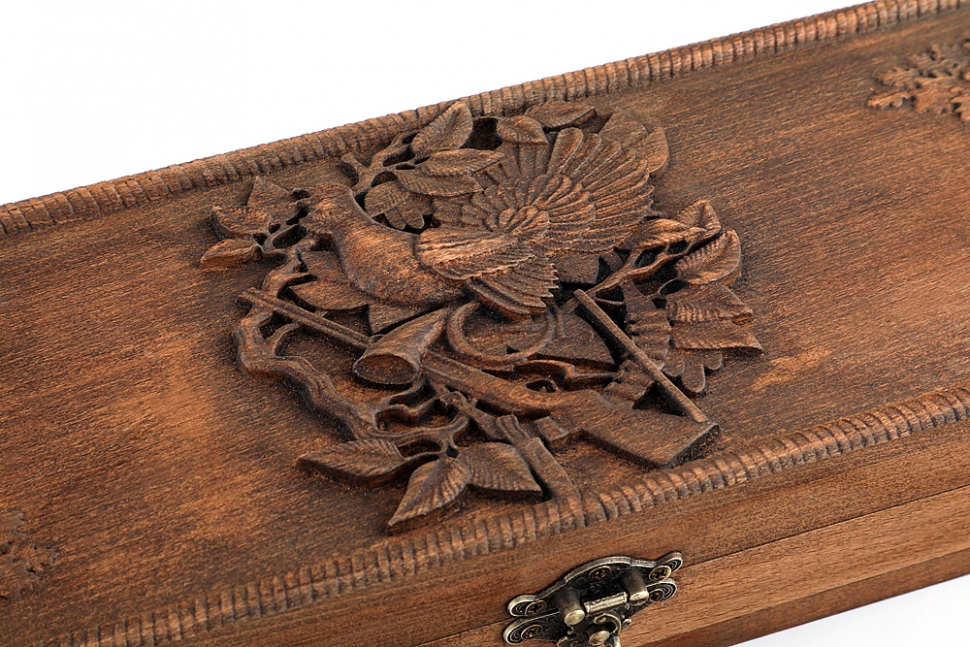 Футляр для ножа №4 (дерево - бук) глухарь