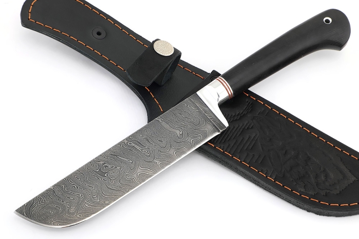 Нож Узбек (дамаск, чёрный граб)