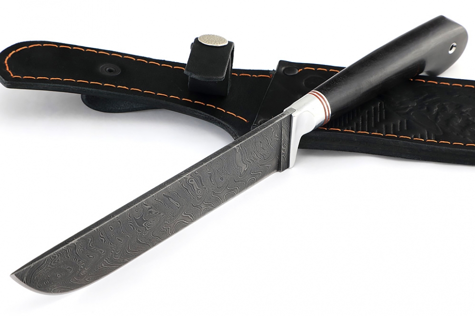 Нож Узбек (дамаск, чёрный граб)