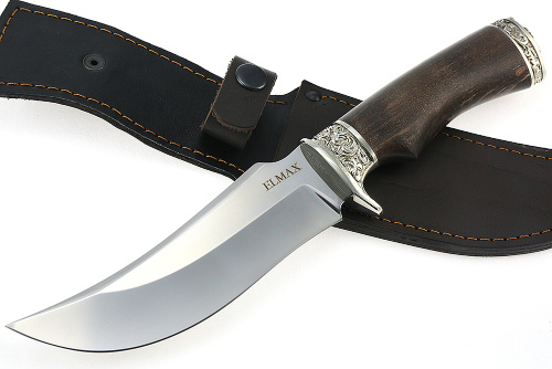 Нож Легион (порошковая сталь Elmax, стабилизированная карельская берёза - мельхиор)