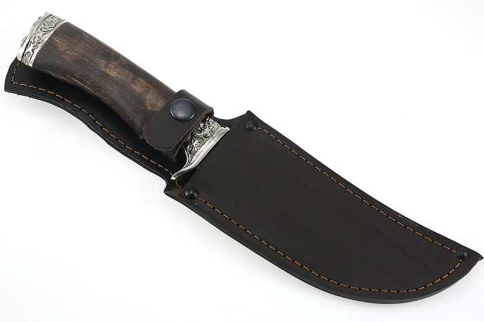 Нож Легион (порошковая сталь Elmax, стабилизированная карельская берёза - мельхиор)