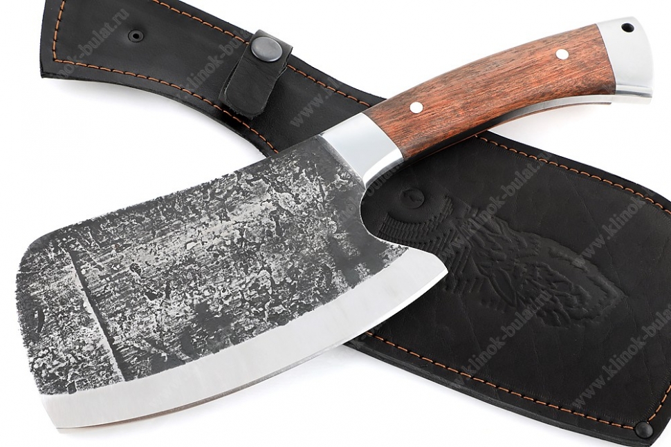 Топорик охотничий (сталь х12МФ со следами ковки, рукоять бубинга-дюраль) цельнометаллический 