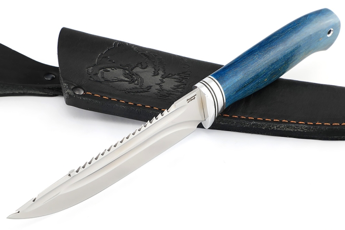 Нож Судак большой (х12МФ-долы, карельская береза синяя)