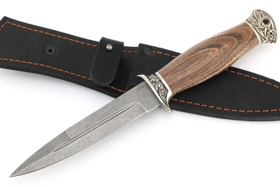 Нож Перо (К340, мельхиор, ясень стабилизированный)